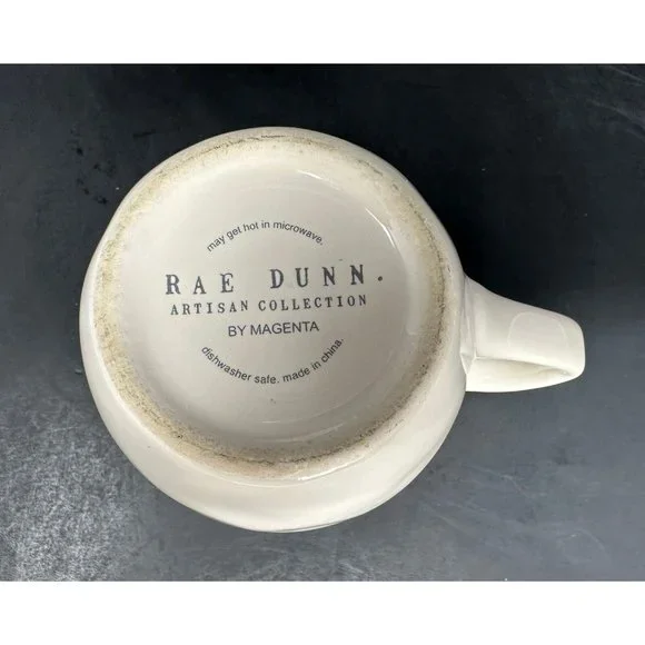 RAE DUNN CHEER White Coffee Mug Typewriter Font Red Interior 20 oz Christmas - Picture 6 of 7